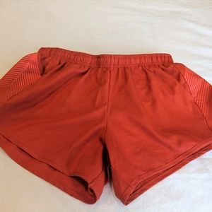 Oiselle Orange Distance Shorts